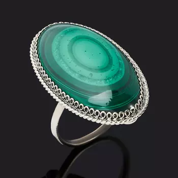 Кольцо малахит (нейзильбер) размер 20,5