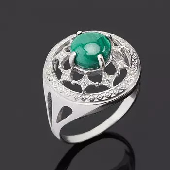 Кольцо малахит (серебро 925 пр.) размер 18,5