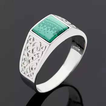 Кольцо малахит (серебро 925 пр.) размер 21