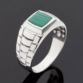 Кольцо малахит (серебро 925 пр.) размер 22