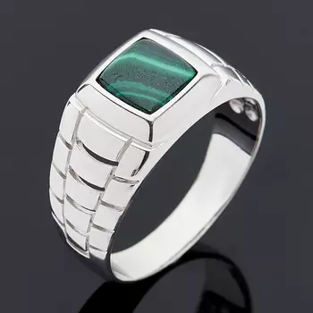 Кольцо малахит (серебро 925 пр.) размер 23