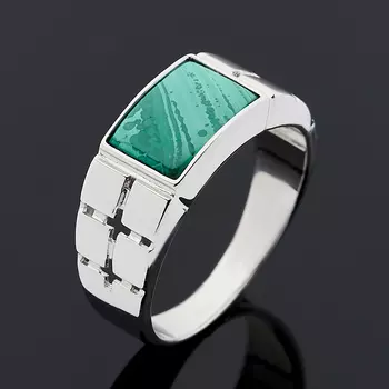 Кольцо малахит (серебро 925 пр.) размер 20,5