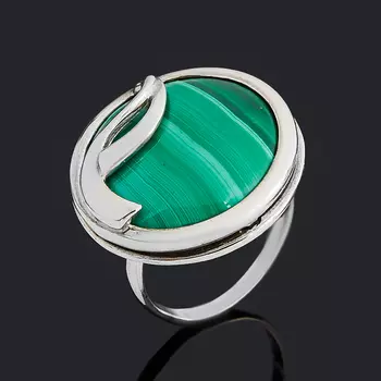 Кольцо малахит (серебро 925 пр.) размер 17