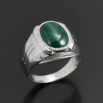 Кольцо малахит (серебро 925 пр.) размер 20,5