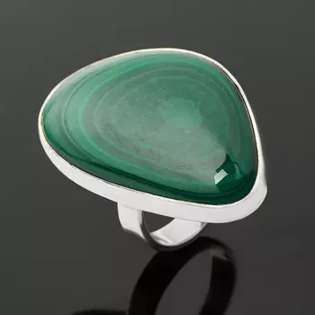 Кольцо малахит (серебро 925 пр.) размер 17