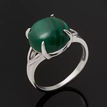 Кольцо малахит (серебро 925 пр.) размер 17,5