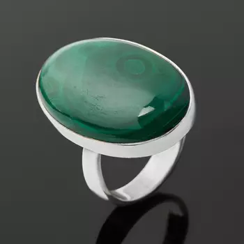 Кольцо малахит (серебро 925 пр.) размер 17,5