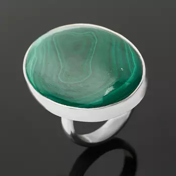 Кольцо малахит (серебро 925 пр.) (регулируемый) размер 17,5