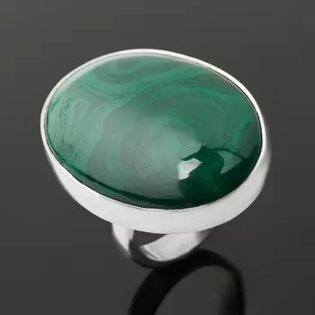 Кольцо малахит (серебро 925 пр.) (регулируемый) размер 17,5
