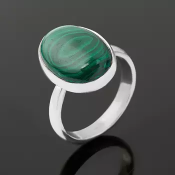 Кольцо малахит (серебро 925 пр.) (регулируемый) размер 17,5