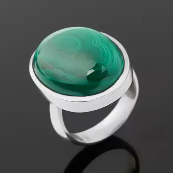 Кольцо малахит (серебро 925 пр.) (регулируемый) размер 17,5