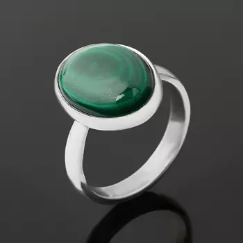 Кольцо малахит (серебро 925 пр.) (регулируемый) размер 18