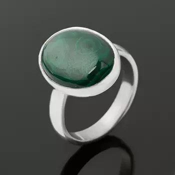 Кольцо малахит (серебро 925 пр.) (регулируемый) размер 18