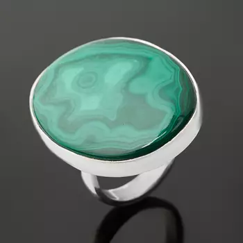Кольцо малахит (серебро 925 пр.) (регулируемый) размер 18
