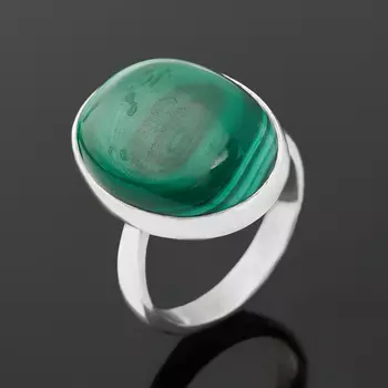 Кольцо малахит (серебро 925 пр.) (регулируемый) размер 18