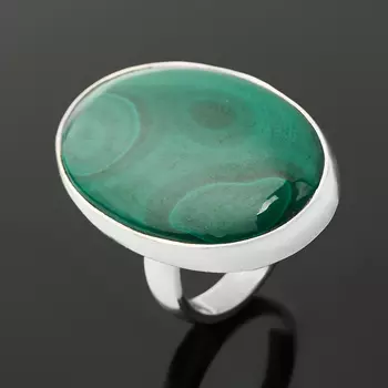 Кольцо малахит (серебро 925 пр.) (регулируемый) размер 18