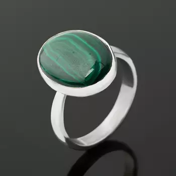 Кольцо малахит (серебро 925 пр.) (регулируемый) размер 18,5