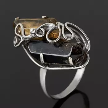 Кольцо микс раухтопаз, цитрин (нейзильбер) размер 20