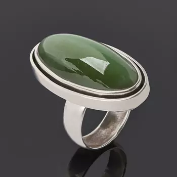 Кольцо нефрит зеленый (серебро 925 пр.) размер 18,5