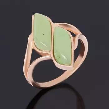 Кольцо нефрит зеленый (серебро 925 пр. позолота) размер 17