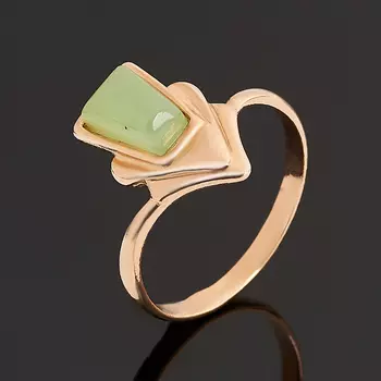 Кольцо нефрит зеленый (серебро 925 пр. позолота) размер 16,5