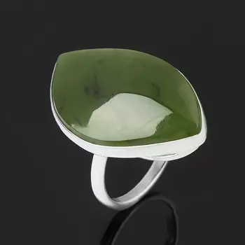 Кольцо нефрит зеленый (серебро 925 пр.) размер 18