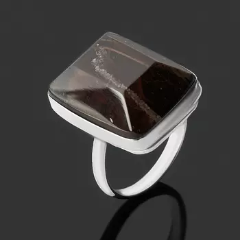 Кольцо обсидиан прозрачный (нейзильбер) огранка размер 18