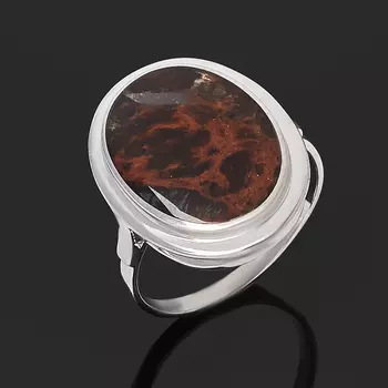 Кольцо обсидиан прозрачный (серебро 925 пр. родир. бел.) размер 17,5