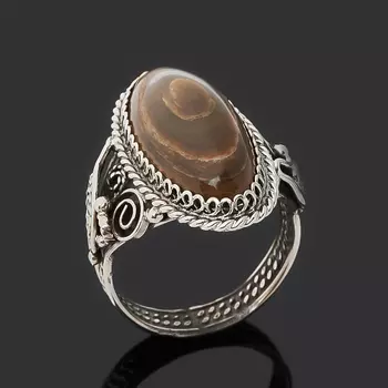 Кольцо окаменелое дерево (нейзильбер) размер 18