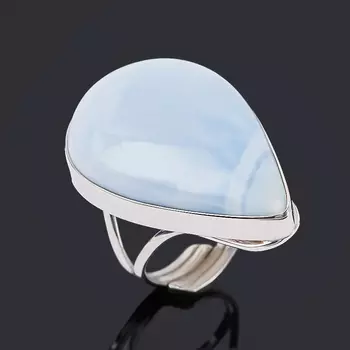 Кольцо опал голубой (серебро 925 пр. родир. бел.) (регулируемый) размер 18,5