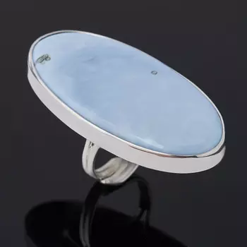 Кольцо опал голубой (серебро 925 пр. родир. бел.) (регулируемый) размер 17,5