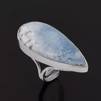 Кольцо опал голубой (серебро 925 пр. родир. бел.) (регулируемый) размер 18