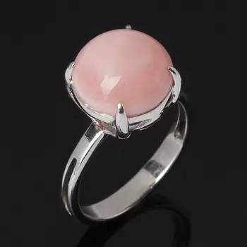 Кольцо опал розовый (серебро 925 пр. родир. бел.) размер 17,5