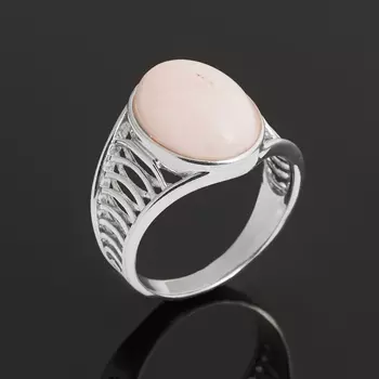 Кольцо опал розовый (серебро 925 пр. родир. бел.) размер 17,5