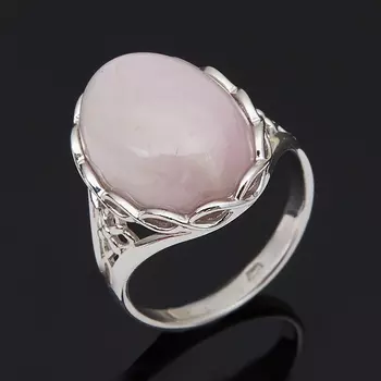 Кольцо опал розовый (серебро 925 пр. родир. бел.) размер 18,5