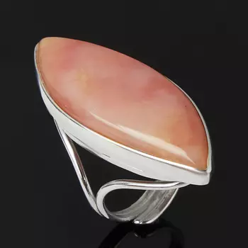 Кольцо опал розовый (серебро 925 пр. родир. бел.) (регулируемый) размер 18