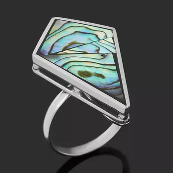 Кольцо перламутр галиотис (нейзильбер) размер 18