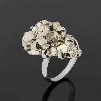 Кольцо пирит (дублет) (нейзильбер) размер 18,5