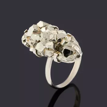 Кольцо пирит (дублет) (нейзильбер) размер 18,5