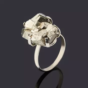 Кольцо пирит (дублет) (нейзильбер) размер 19