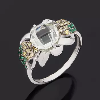 Кольцо празиолит огранка (серебро 925 пр.) размер 17