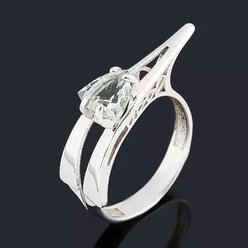 Кольцо празиолит огранка (серебро 925 пр. родир. бел.) размер 17,5