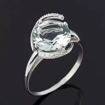 Кольцо празиолит огранка (серебро 925 пр.) размер 18,5