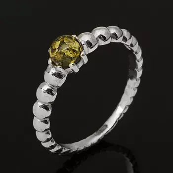 Кольцо янтарь пресс (серебро 925 пр. родир. бел.) размер 18,5