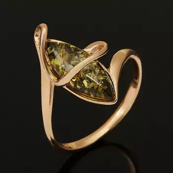 Кольцо янтарь пресс (серебро 925 пр. позолота) размер 18,5