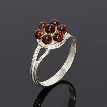 Кольцо янтарь размер 17