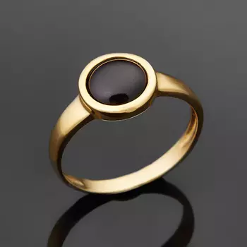 Кольцо янтарь (серебро 925 пр. позолота) размер 18