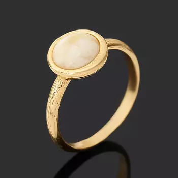 Кольцо янтарь (серебро 925 пр. позолота) размер 17