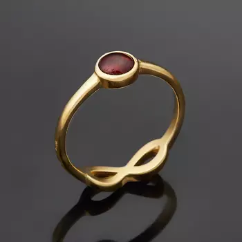 Кольцо янтарь (серебро 925 пр. позолота) размер 18