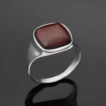 Кольцо янтарь (серебро 925 пр.) размер 18